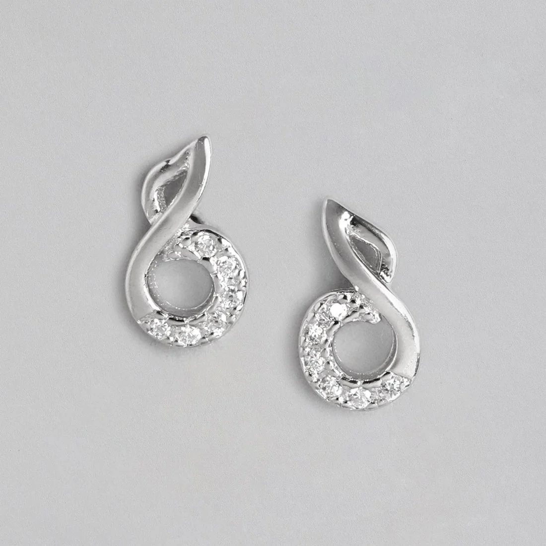 Timeless Elegance Rhodium-Plated CZ 925 Sterling Silver Earrings - Image 4