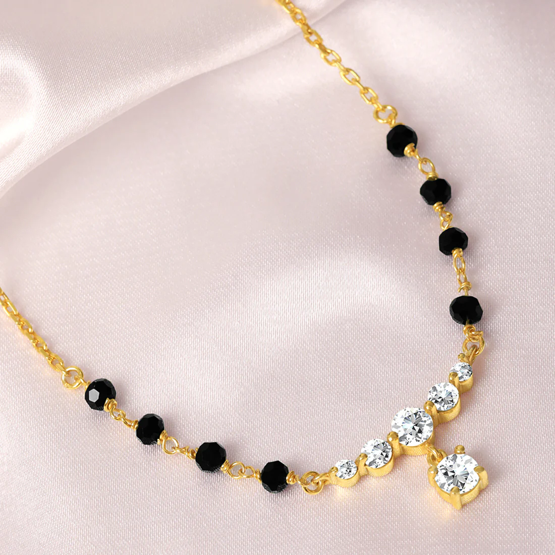 Timeless Gold-Plated CZ 925 Sterling Silver Mangalsutra - Image 2