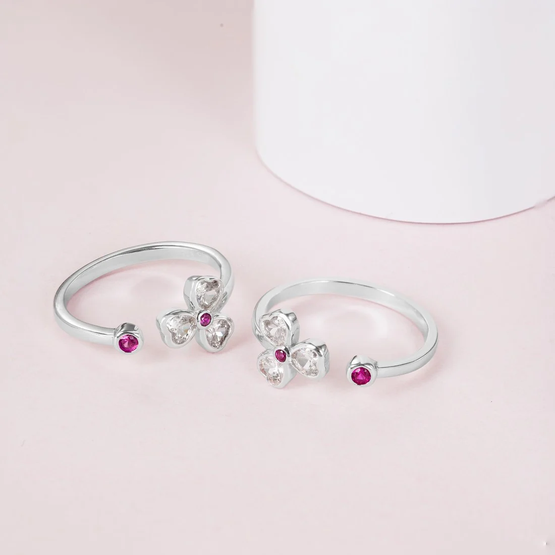 Tiny Flora Adjustable 925 Silver Toe Ring - Image 3
