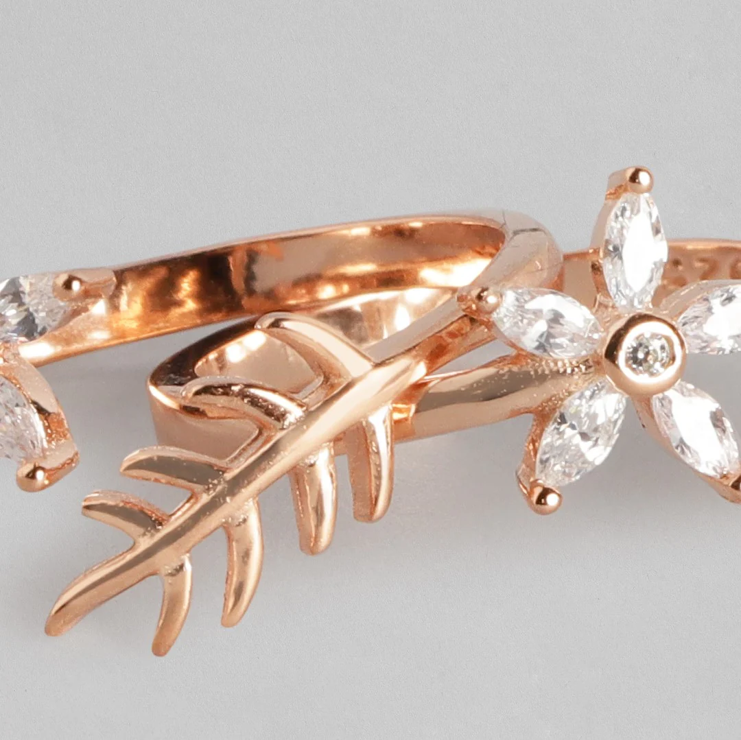 Touch of nature Rose Gold 925 Silver Toe Ring - Image 6