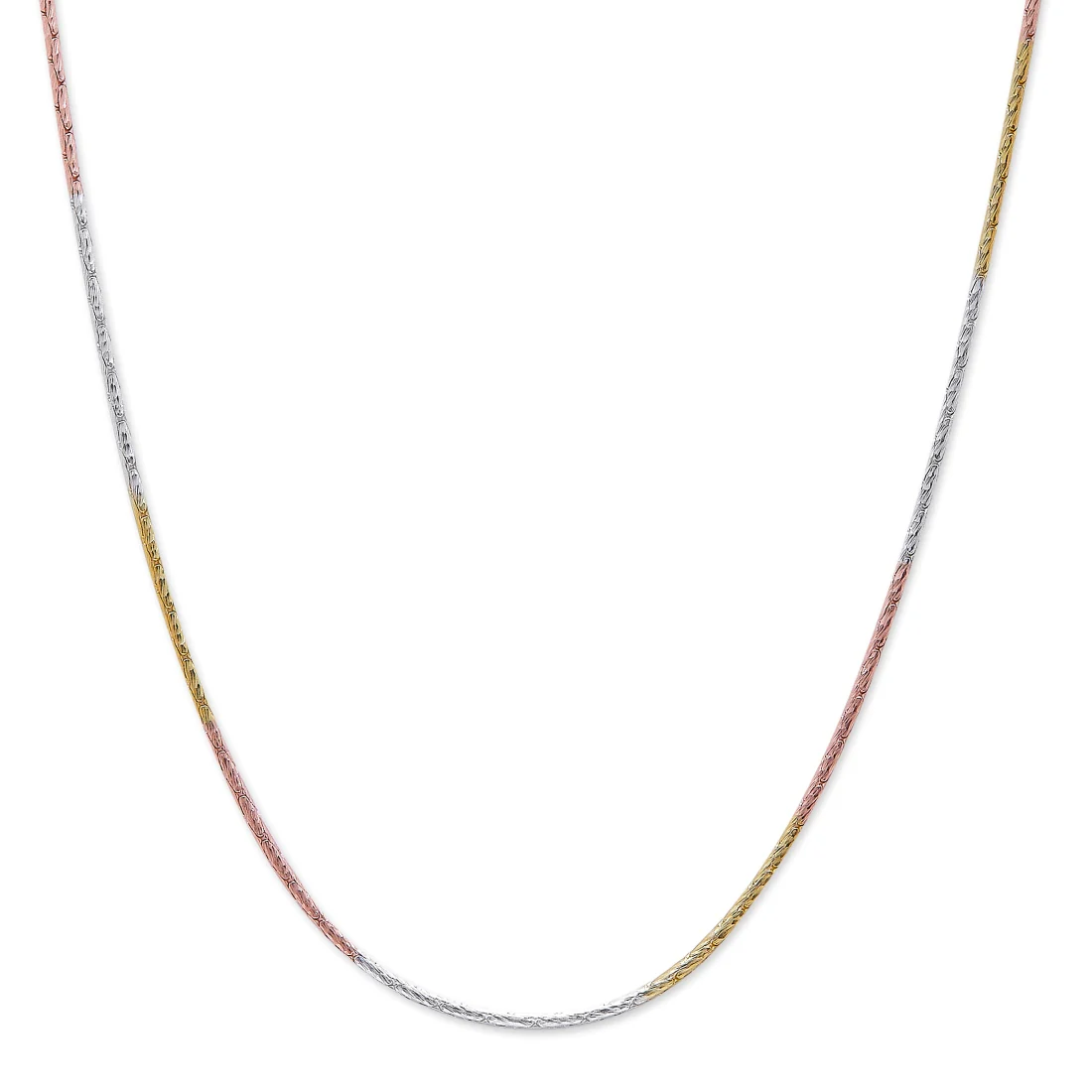 Tri-Tone Elegance Triple-Plated 925 Sterling Silver Chain - Image 3