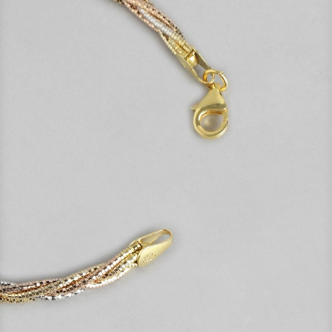 Trinity Harmony 925 Sterling Silver Tri-Color Plated Bracelet - Image 7