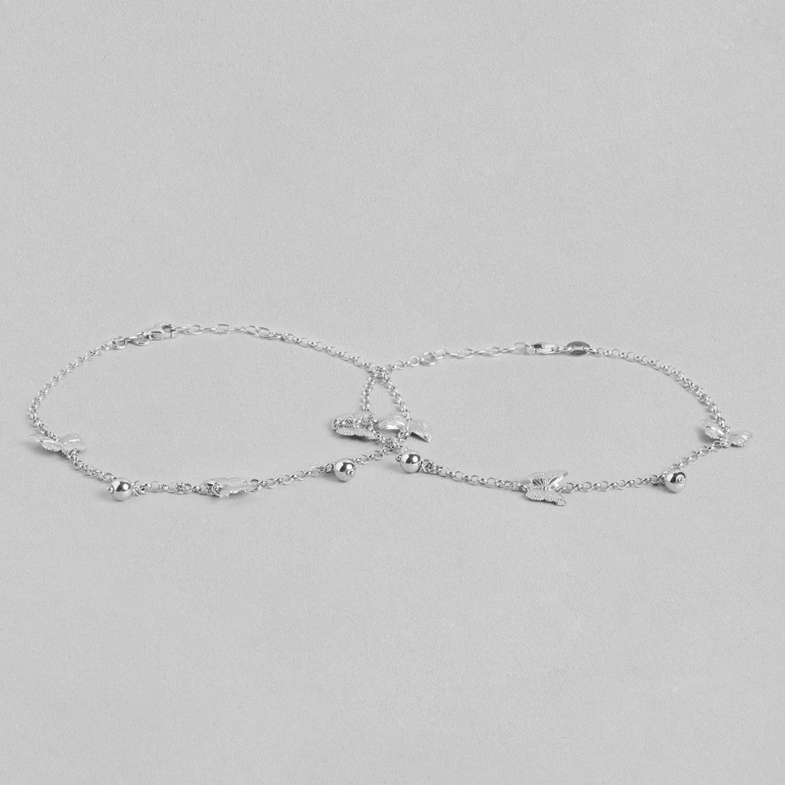 Triple Butterfly Rhodium Plated 925 Sterling Silver Anklet Gift Hamper - Image 6