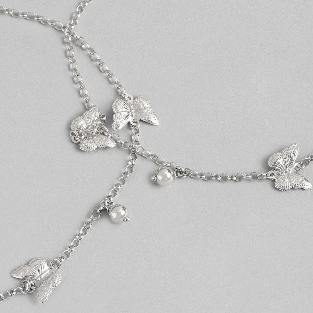Triple Butterfly Rhodium Plated 925 Sterling Silver Anklet Gift Hamper - Image 8