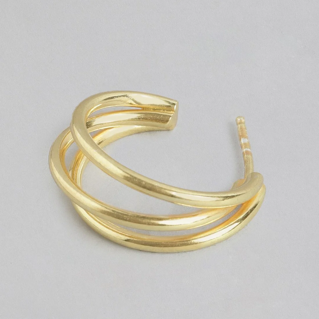 Triple Layered Gold Plated 925 Sterling Silver Hoops - Image 5