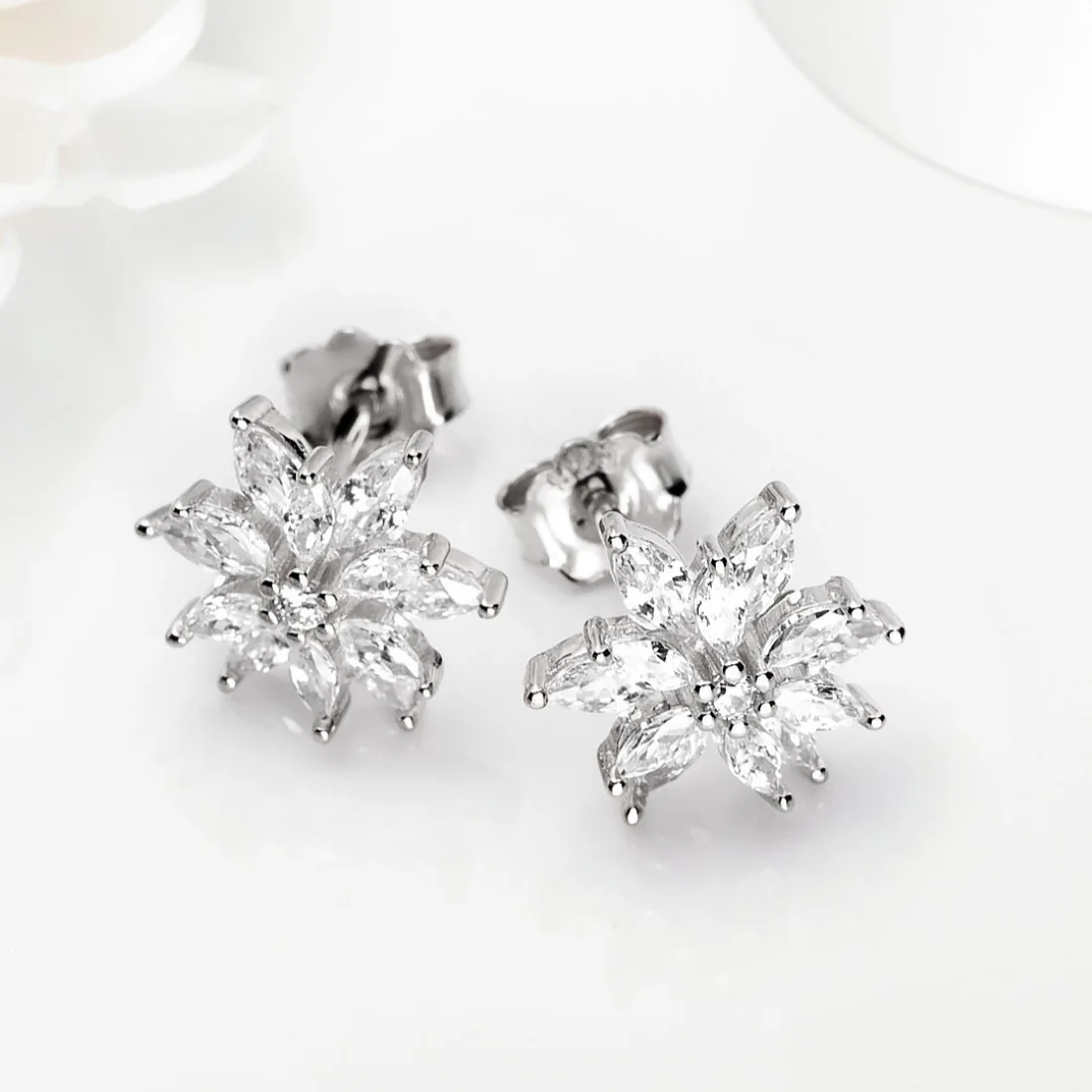 Twilight Sparkle Rhodium Plated 925 Sterling Silver Star Earrings - Image 2