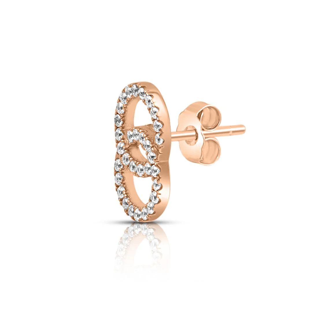 Twirling Circles Rose Gold Plated 925 Sterling Silver Earrings - Image 6