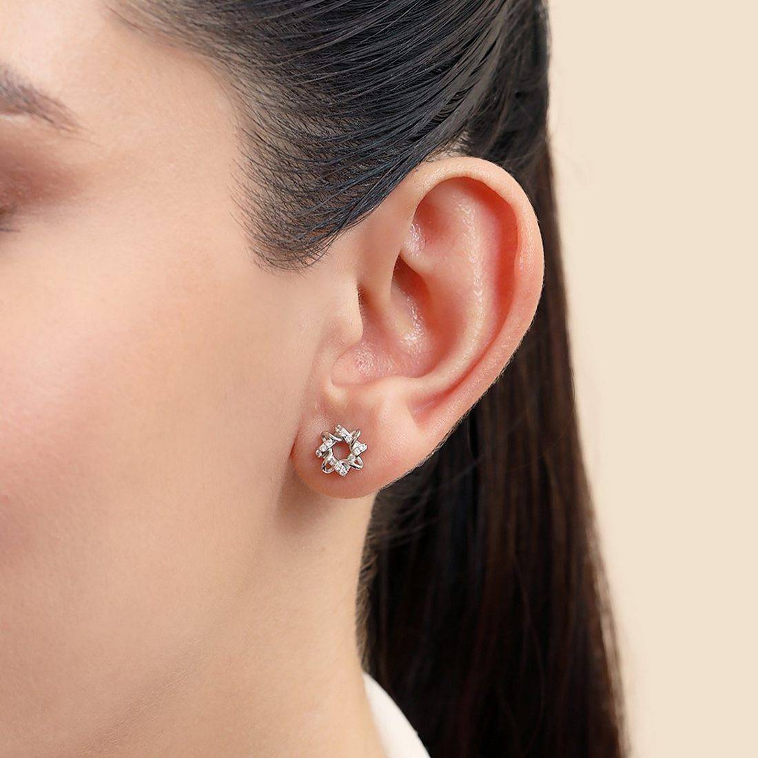 Twisted Charm Rhodium Plated 925 Sterling Silver Earrings - Image 3