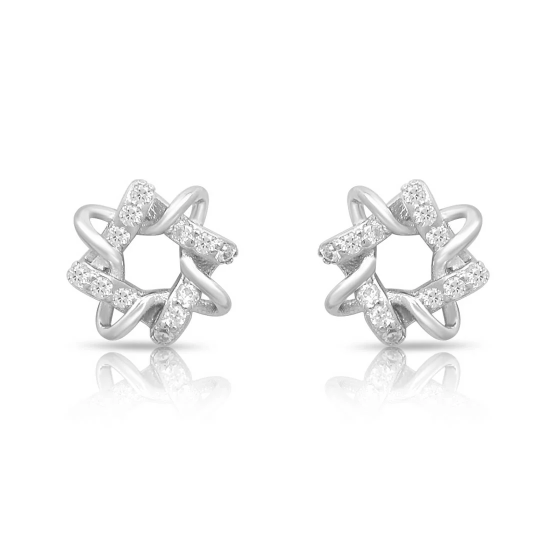 Twisted Charm Rhodium Plated 925 Sterling Silver Earrings - Image 4