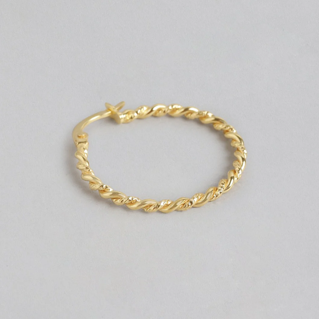 Twisted Gold Plated 925 Sterling Silver Hoops - Image 4