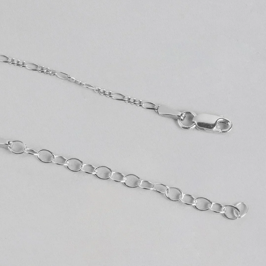 925 Silver Figaro Chain in Rhodium Plating - Image 5
