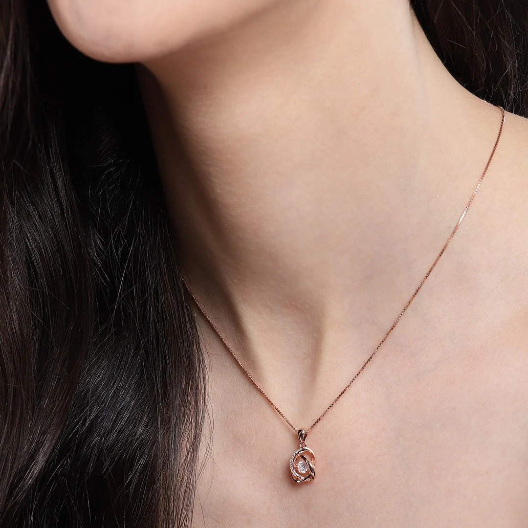 Universal Embrace Rose Gold 925 Silver Necklace with Chain - Image 4