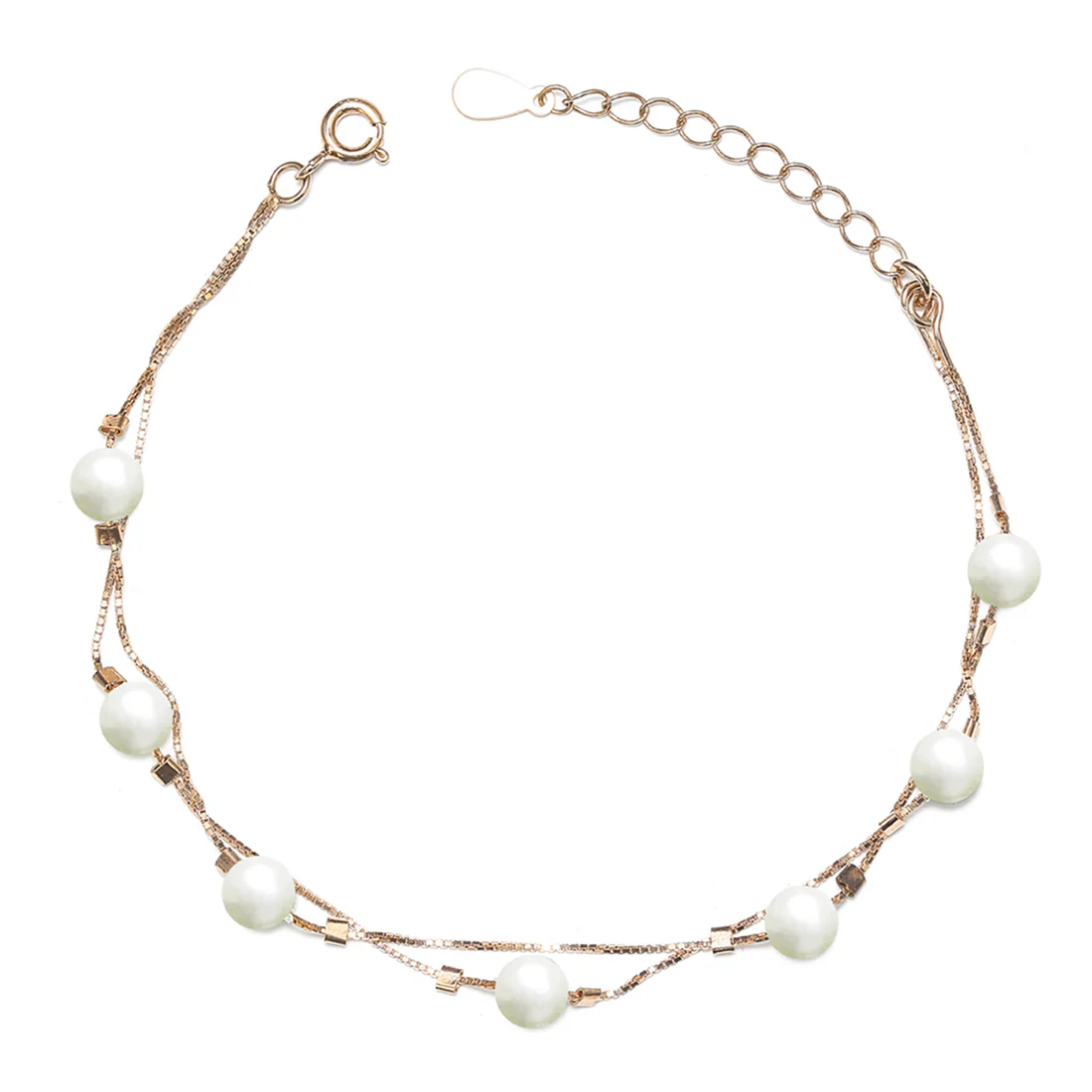 Victoria Freshwater Pearl 925 Silver Bracelet in Rose Gold - Image 2