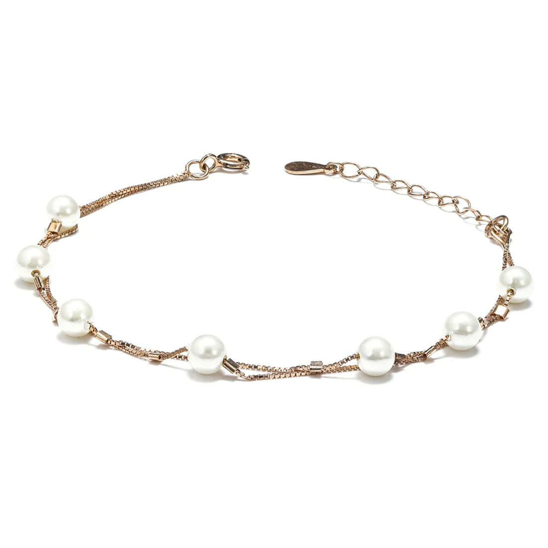 Victoria Freshwater Pearl 925 Silver Bracelet in Rose Gold - Image 3