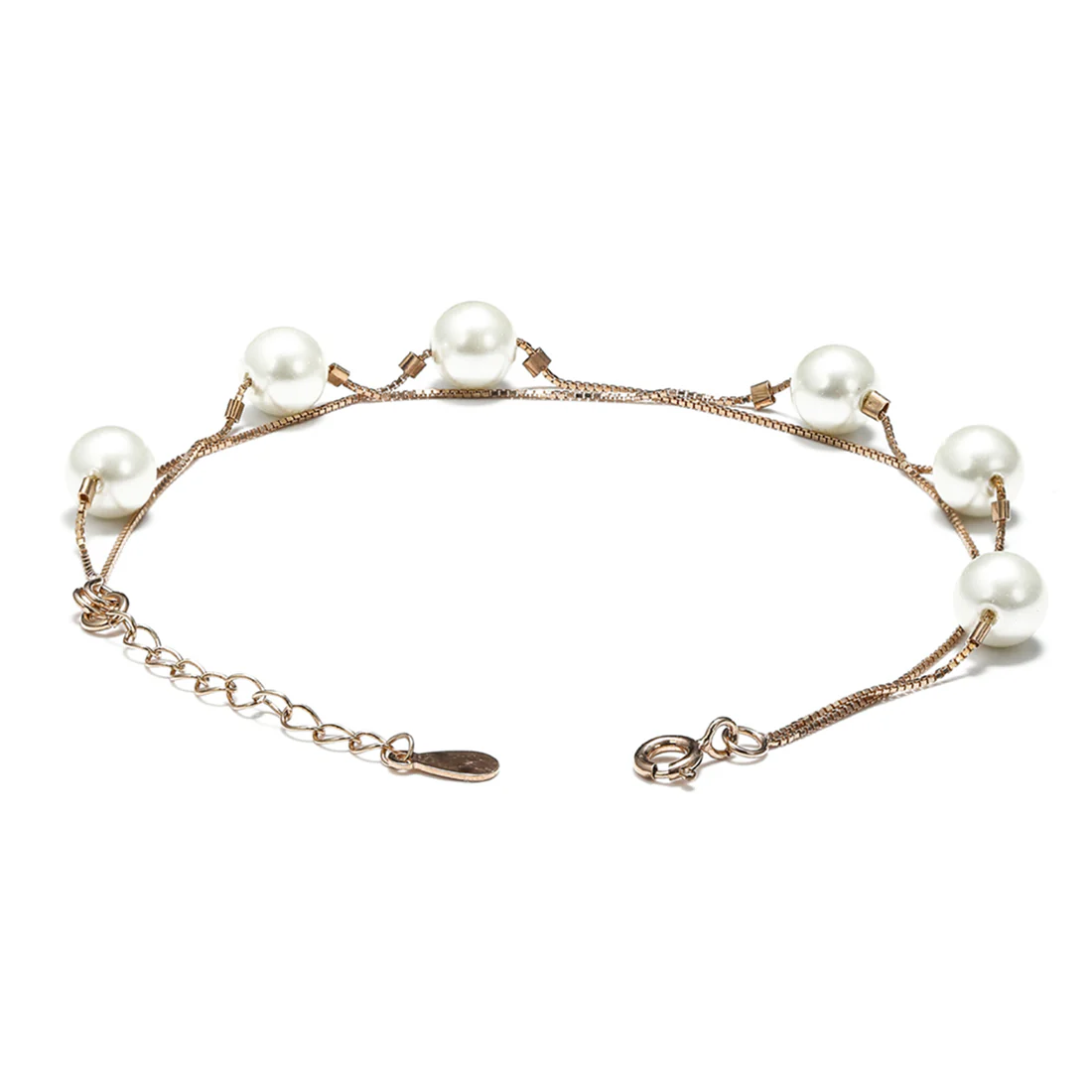 Victoria Freshwater Pearl 925 Silver Bracelet in Rose Gold - Image 4