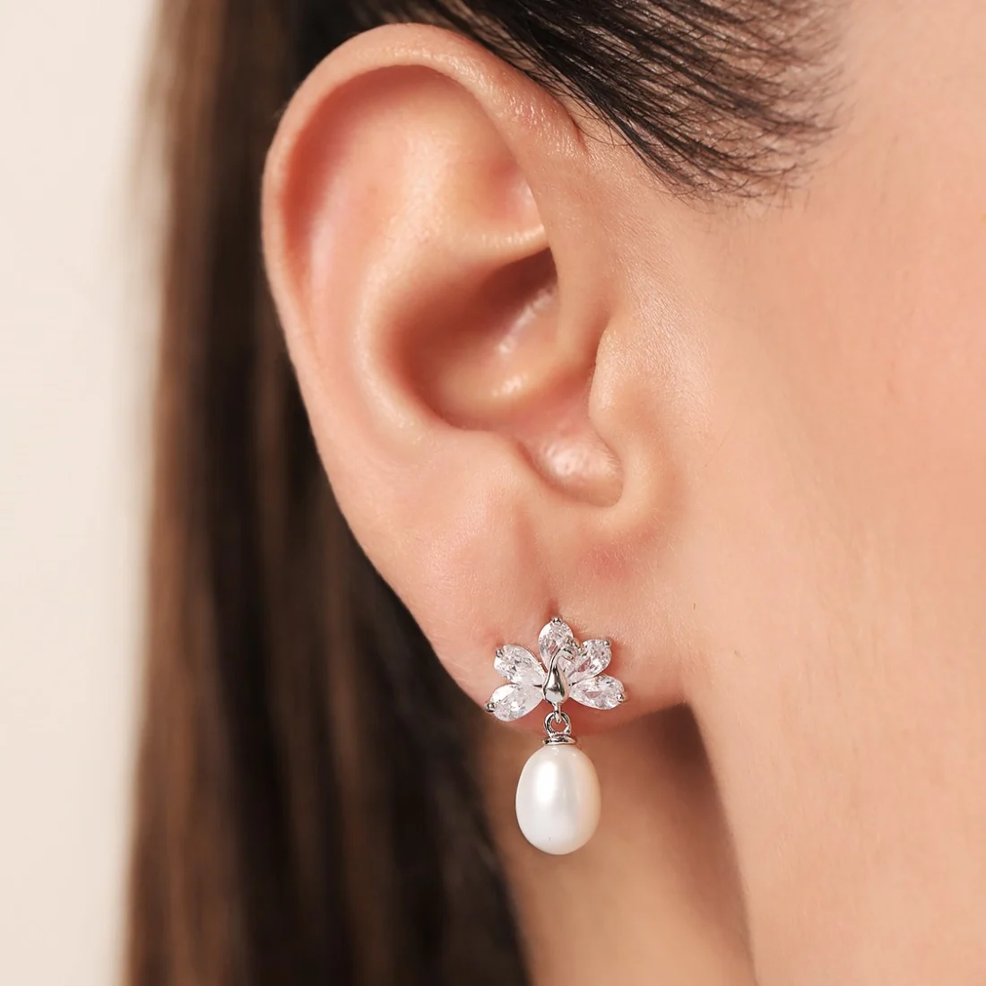 Whimsical Leaf Dance Rhodium-Plated 925 Sterling Silver Earrings - Image 2