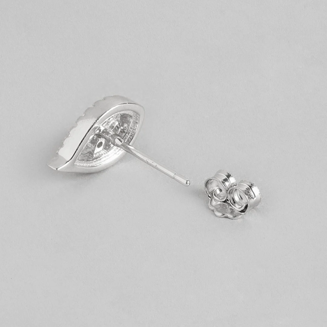 Whimsical Whispers 925 Sterling Silver Rhodium-Plated Leaf Earrings - Image 5