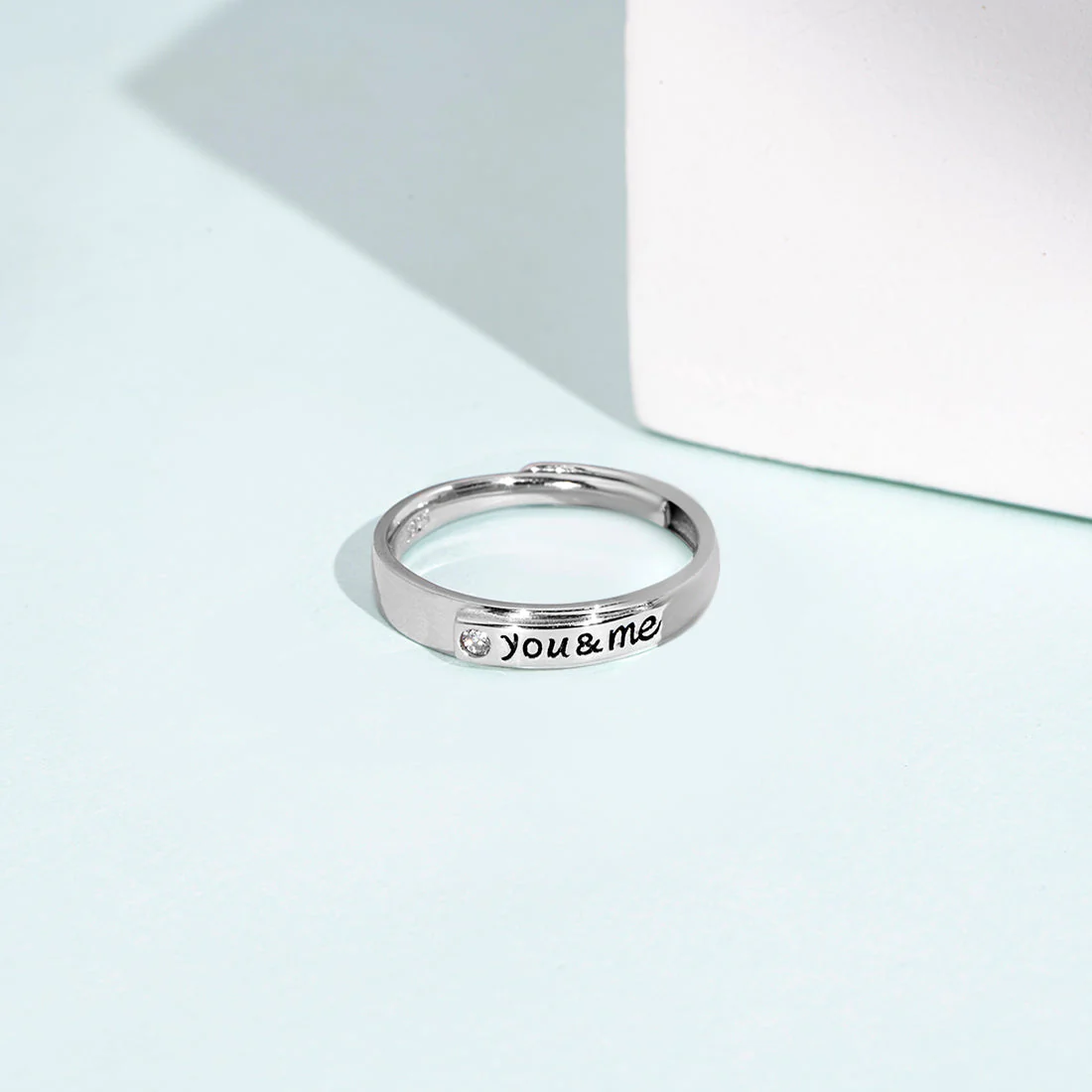 You & Me 925 Sterling Silver Ring for Him (Adjustable)