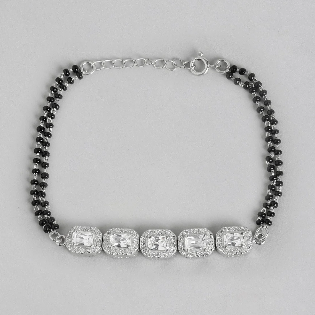 Cubic Zirconia 925 Silver Mangalsutra Bracelet - Image 3