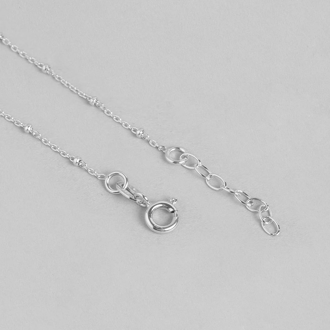 Infinity Rhodium Plated 925 Sterling Silver Chain Anklet - Image 8