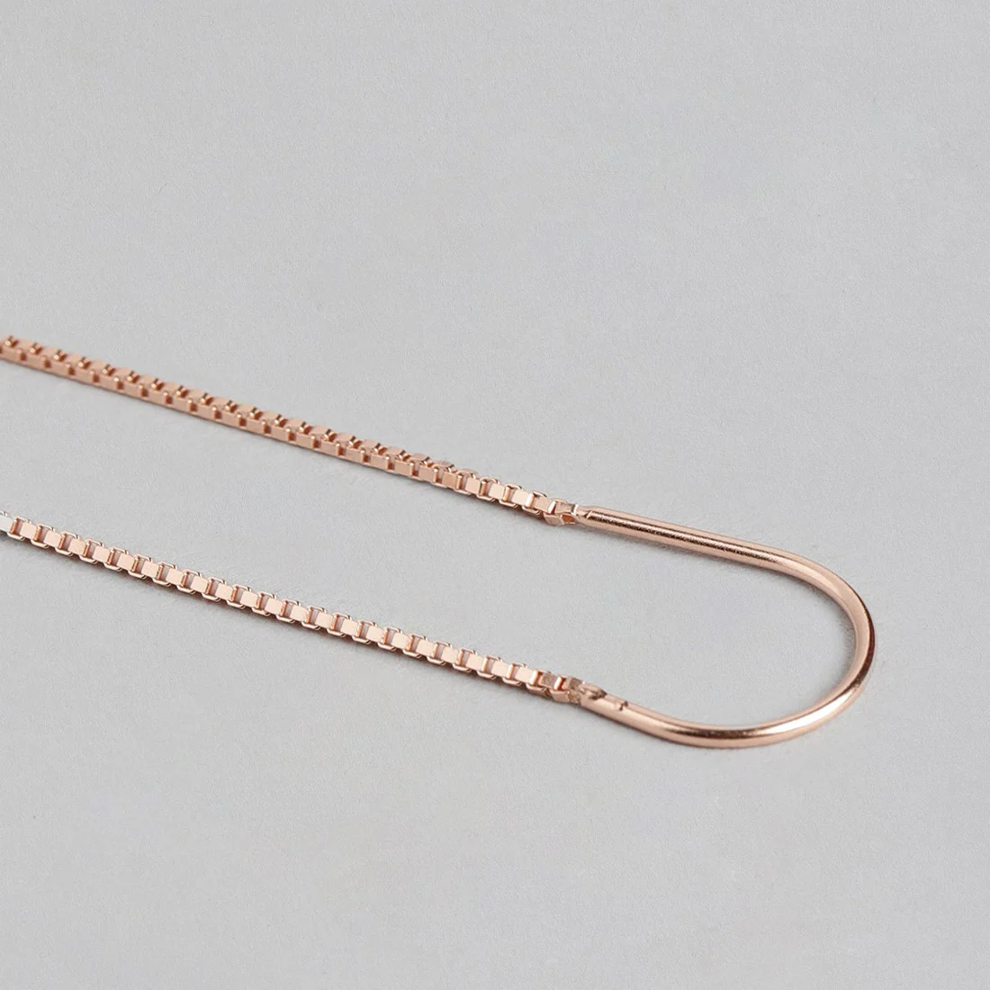 Circular CZ Rose Gold Plated 925 Sterling Silver Drop Earring - Image 6