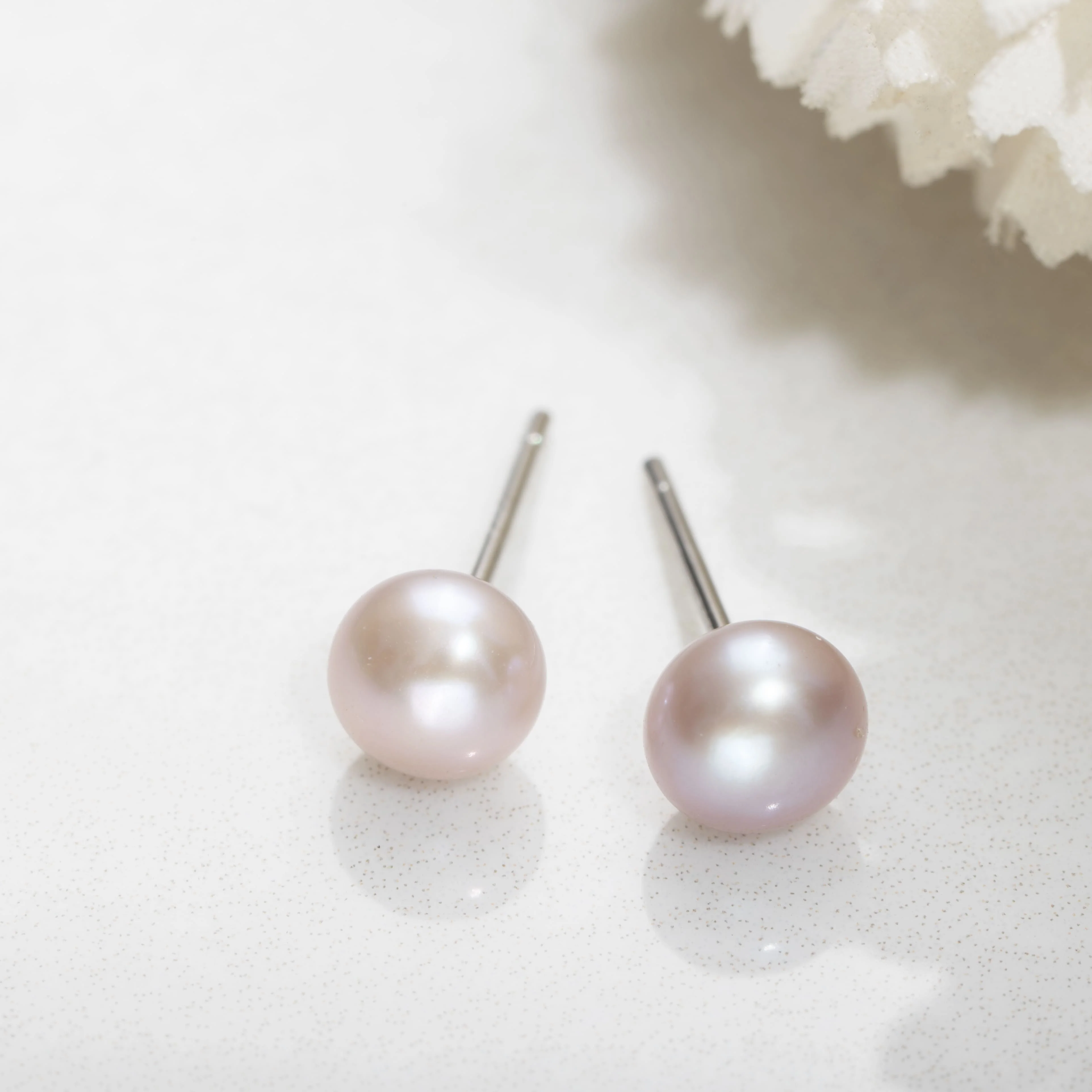 Flamingo Pearl 925 Sterling Silver Stud Earrings