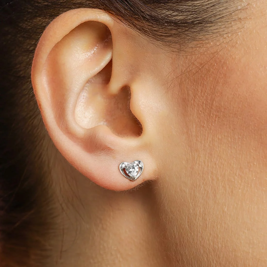 Stunning Heart CZ 925 Sterling Silver Earrings - Image 2