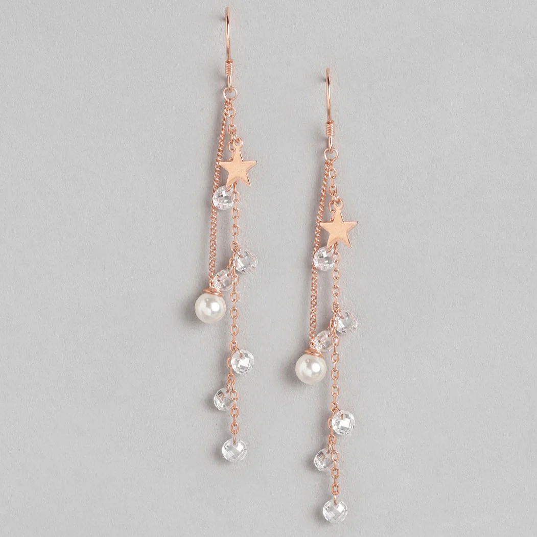 Star Pearl Drops 925 Sterling Silver Earrings - Image 3