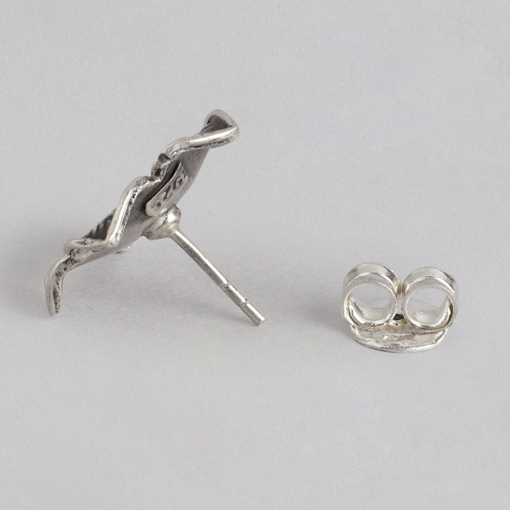 Blossom Oxidised 925 Sterling Silver Earrings - Image 5