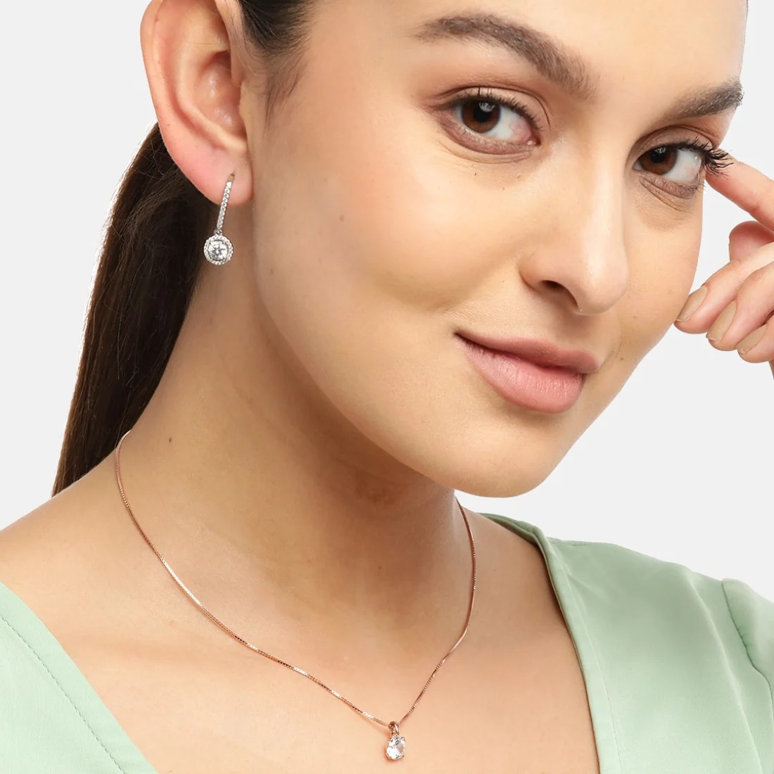 Solitaire 925 Sterling Silver Jewellery Set Combo - Image 2