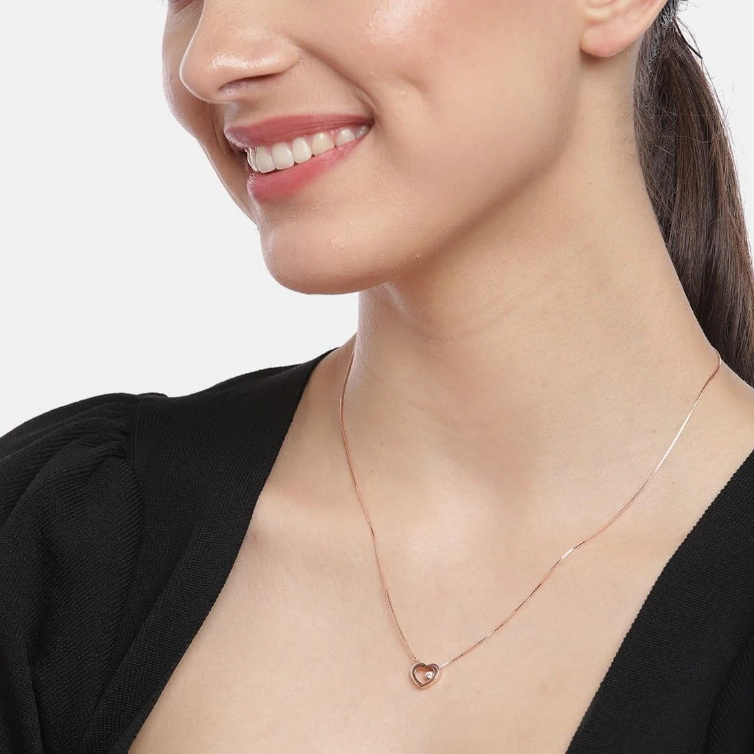 Elegant Heart CZ 925 Sterling Silver Necklace - Image 5