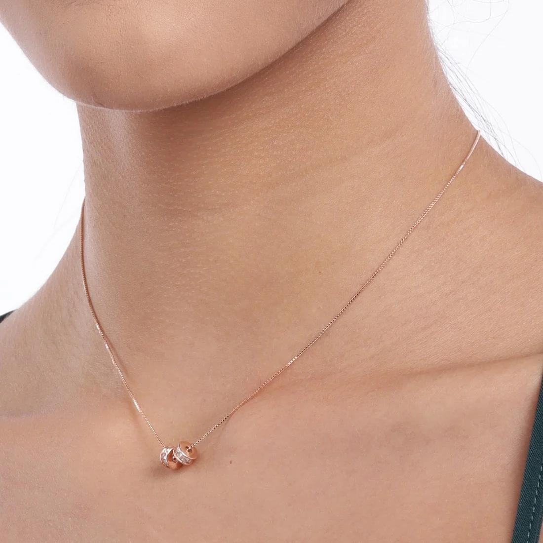 Rolling Stone Rose Gold Plated 925 Sterling Silver Necklace - Image 2