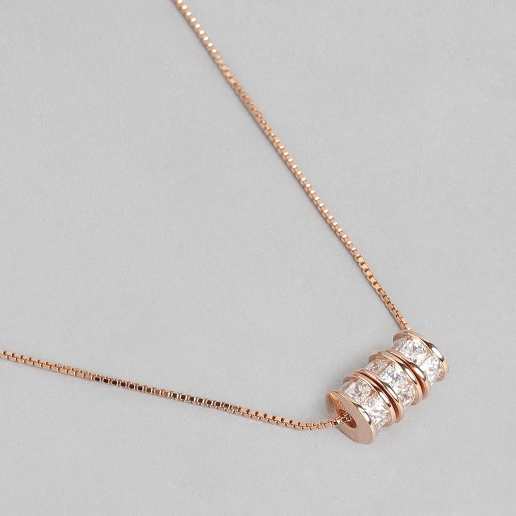 Rolling Stone Rose Gold Plated 925 Sterling Silver Necklace - Image 5