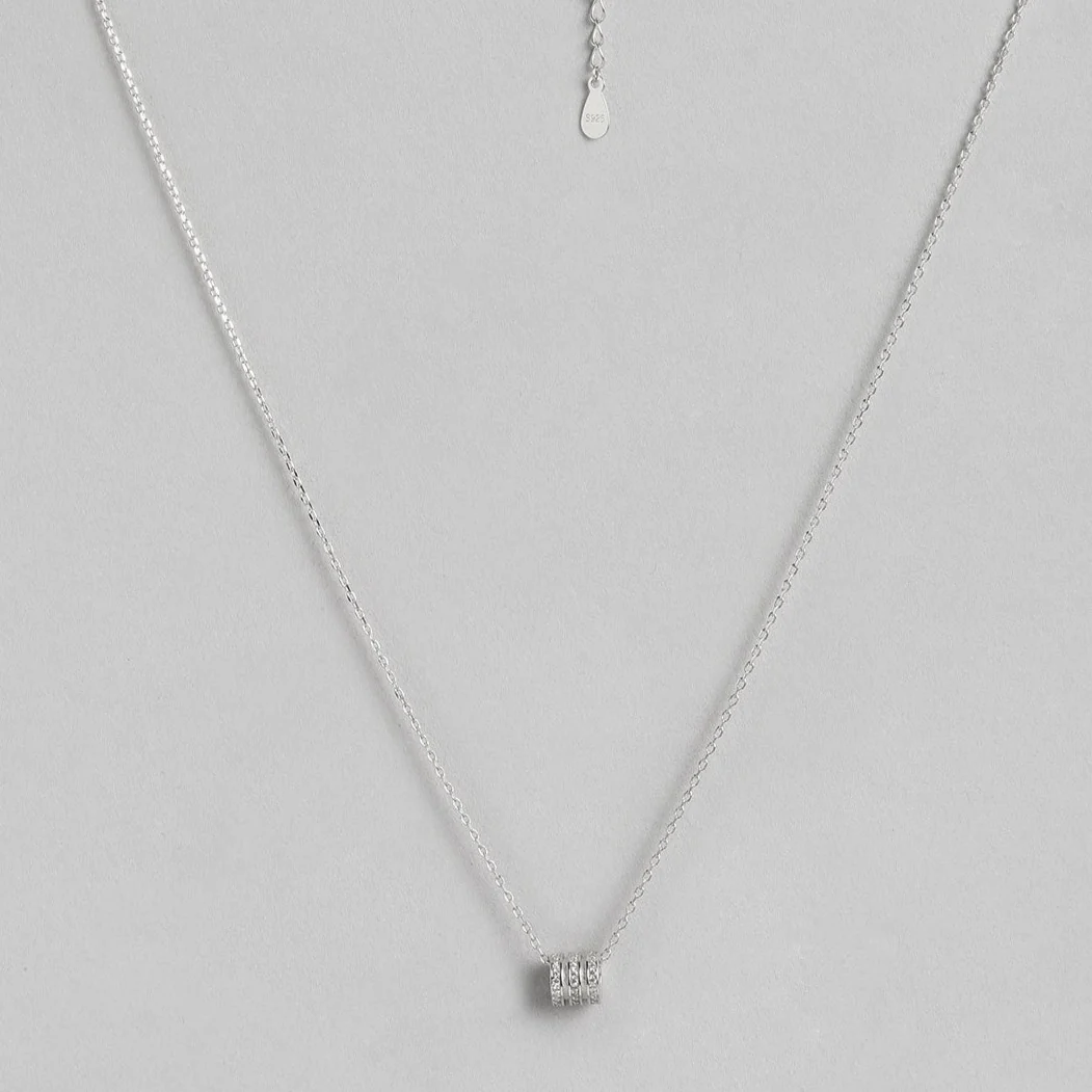 Barrel CZ 925 Sterling Silver Necklace - Image 3