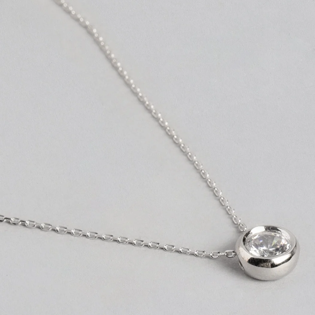 Elegant Round CZ 925 Sterling Silver Necklace - Image 6
