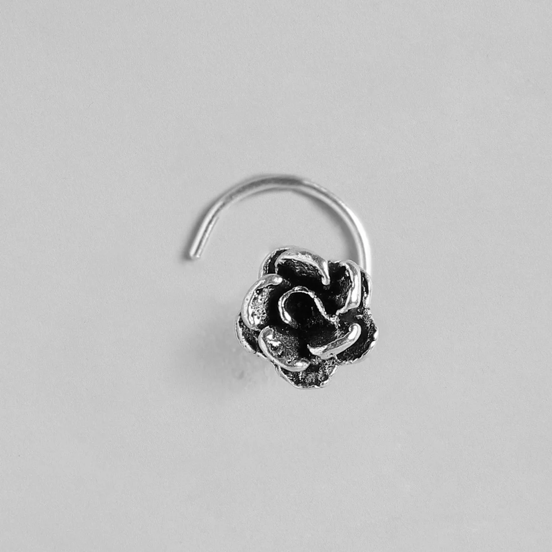 Blooming Rose 925 Silver Nose Pin - Image 4