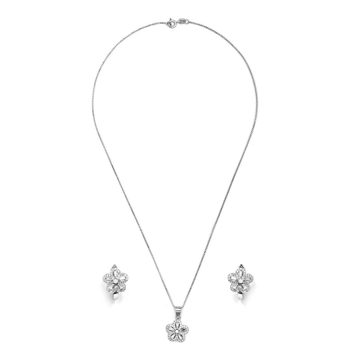 Blooming Harmony Floral 925 Silver Jewellery Set - Image 4