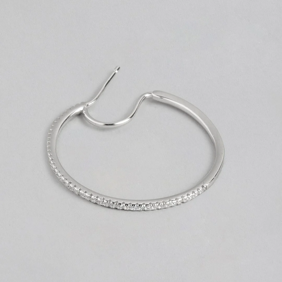 Bedazzling Silver 925 Silver Hoops - Image 4