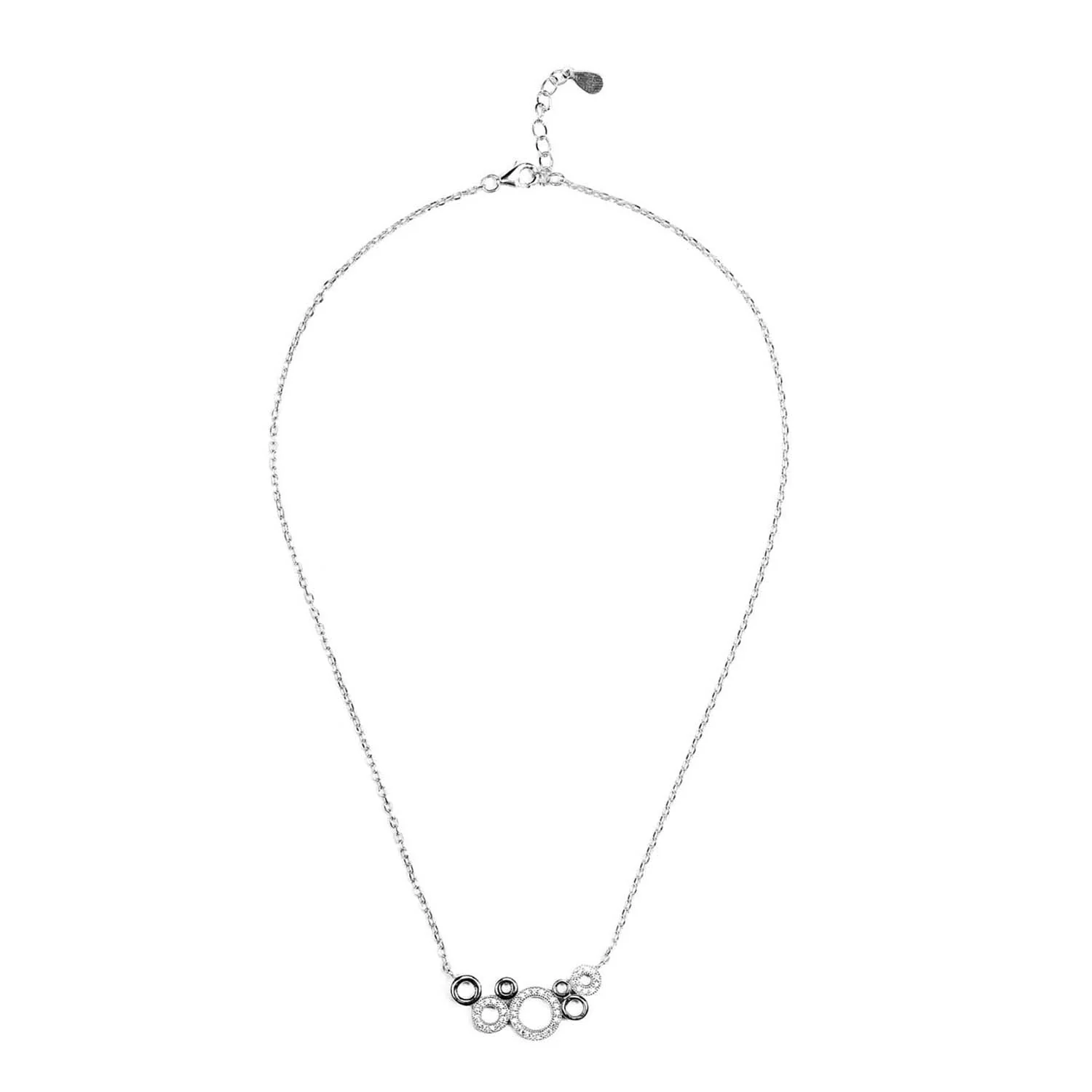 Silver Love Circles 925 Silver Necklace - Image 3