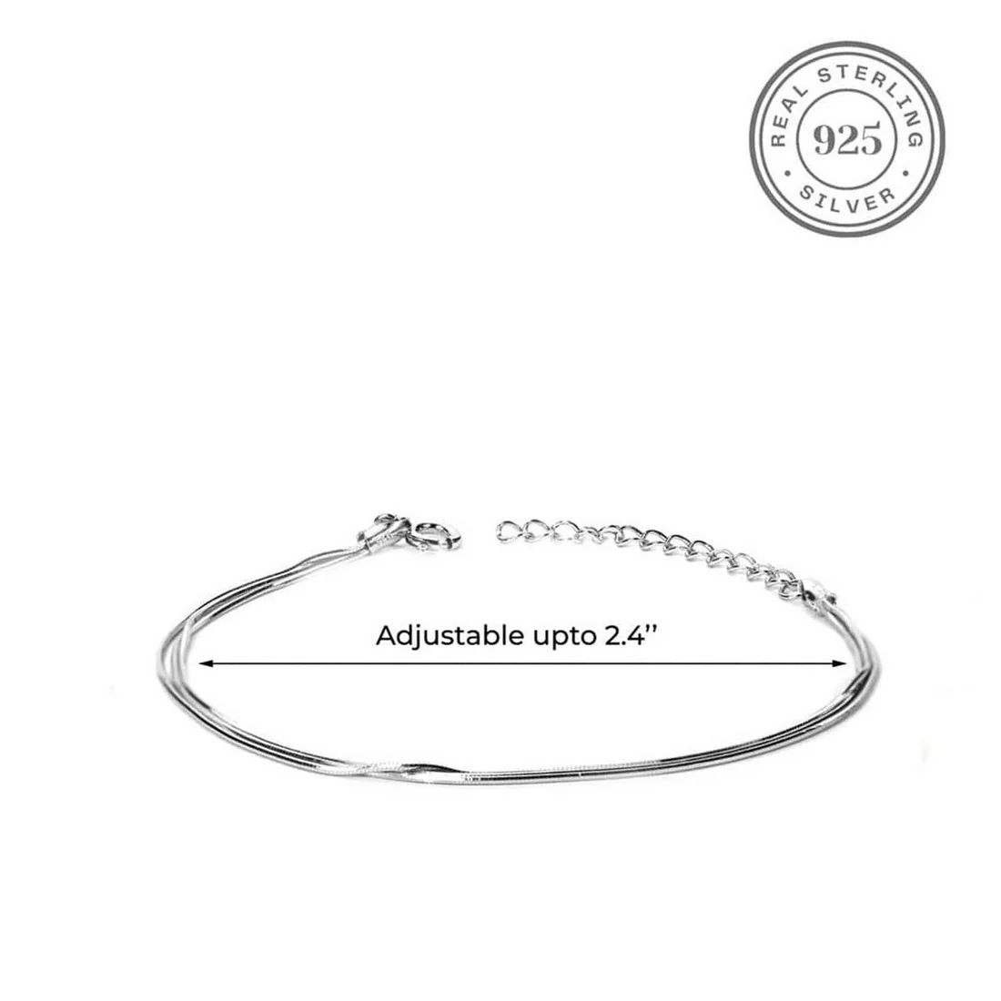 The Minimalist's Triple-Layered 925 Silver Bracelet - Image 4