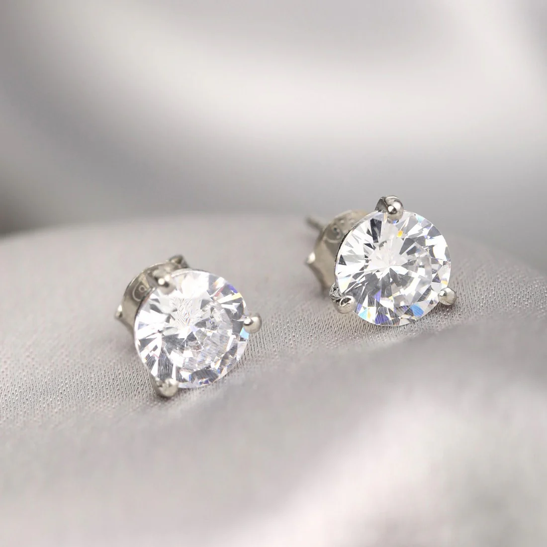 Nebula Round Stud 925 Silver Earrings - Image 5
