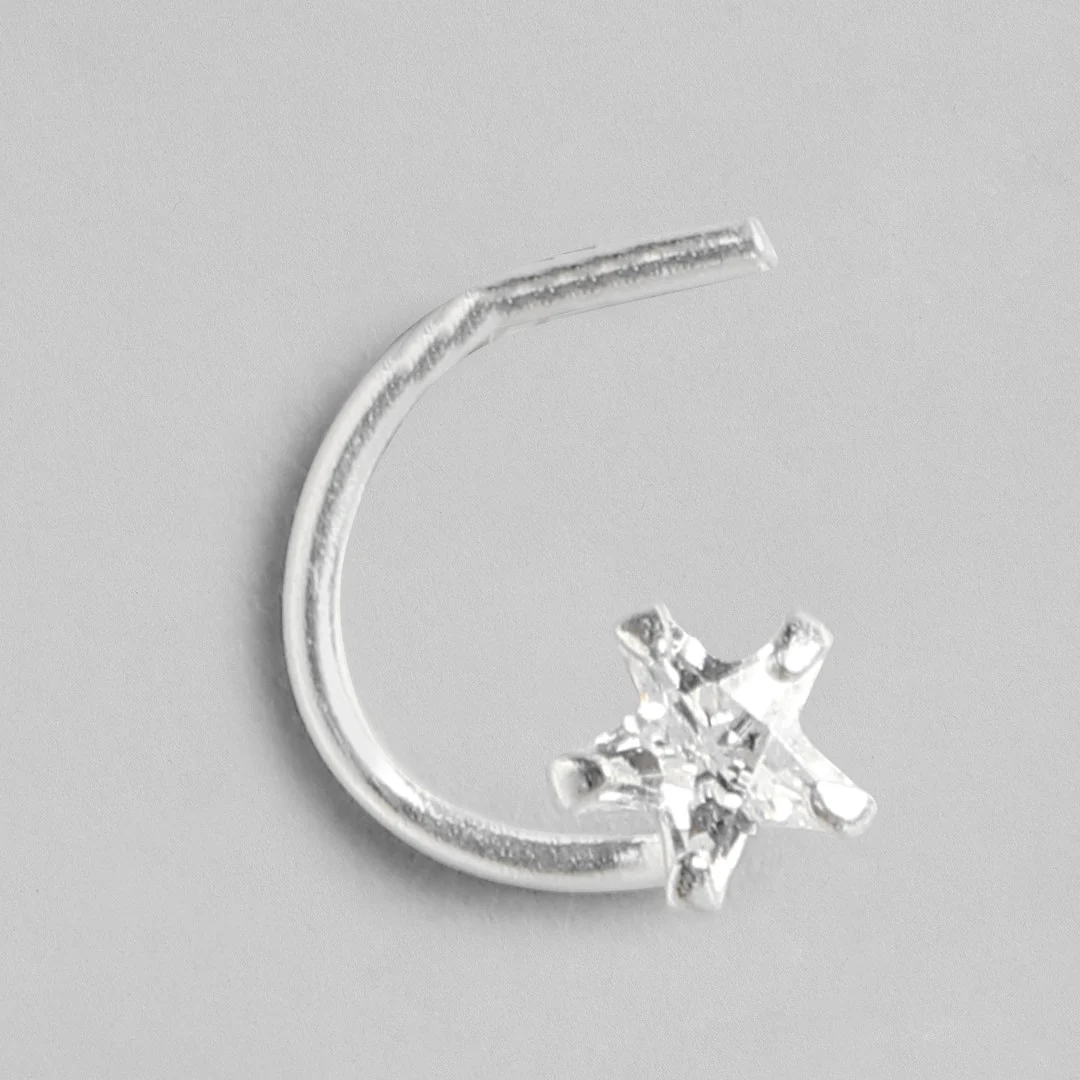 Sparkling Silver 925 Silver Nose Pin - Image 4