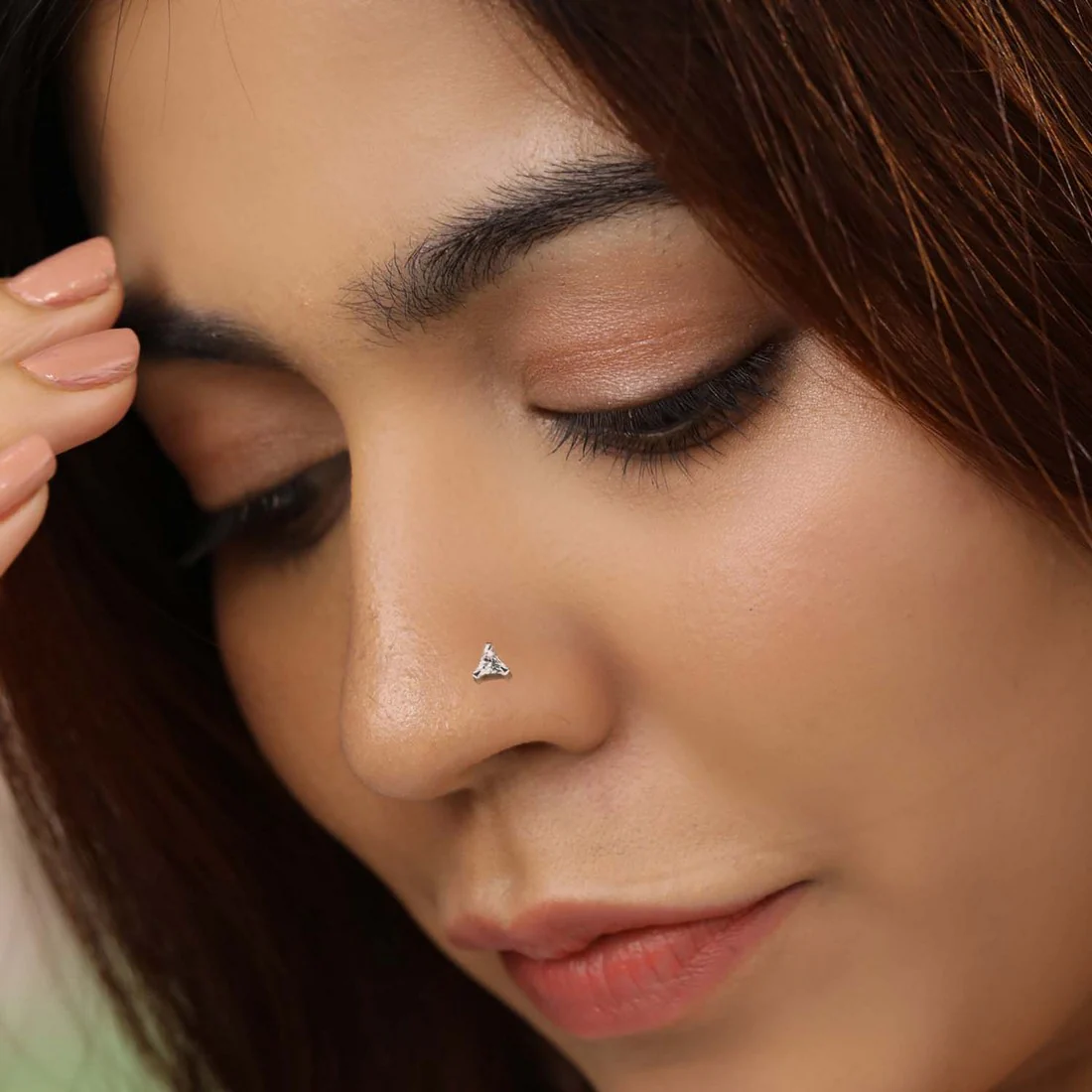 Edgy Triangle 925 Silver Nose Pin - Image 2