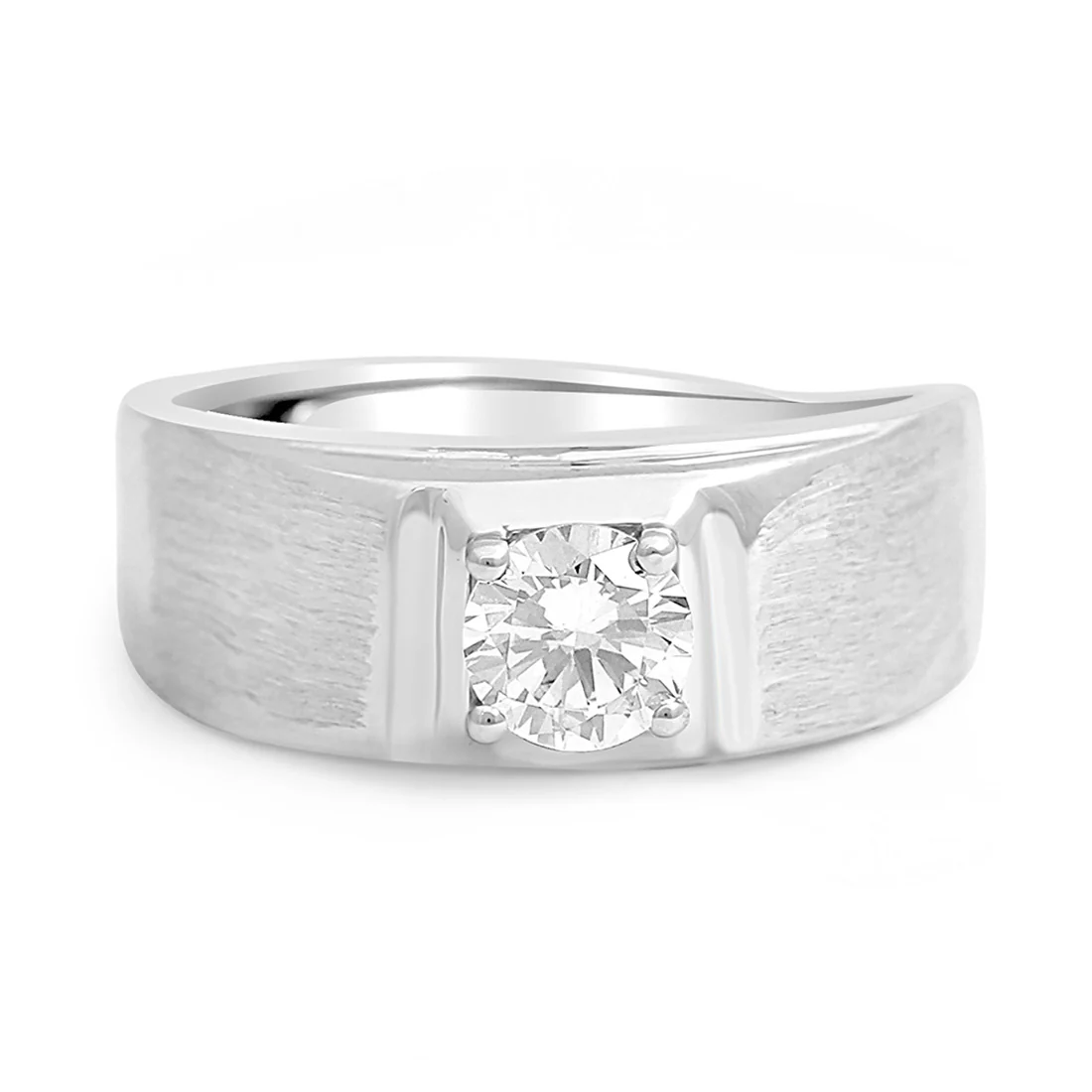 CZ Square Solitaire 925 Sterling Silver Ring for Him (Adjustable) - Image 5