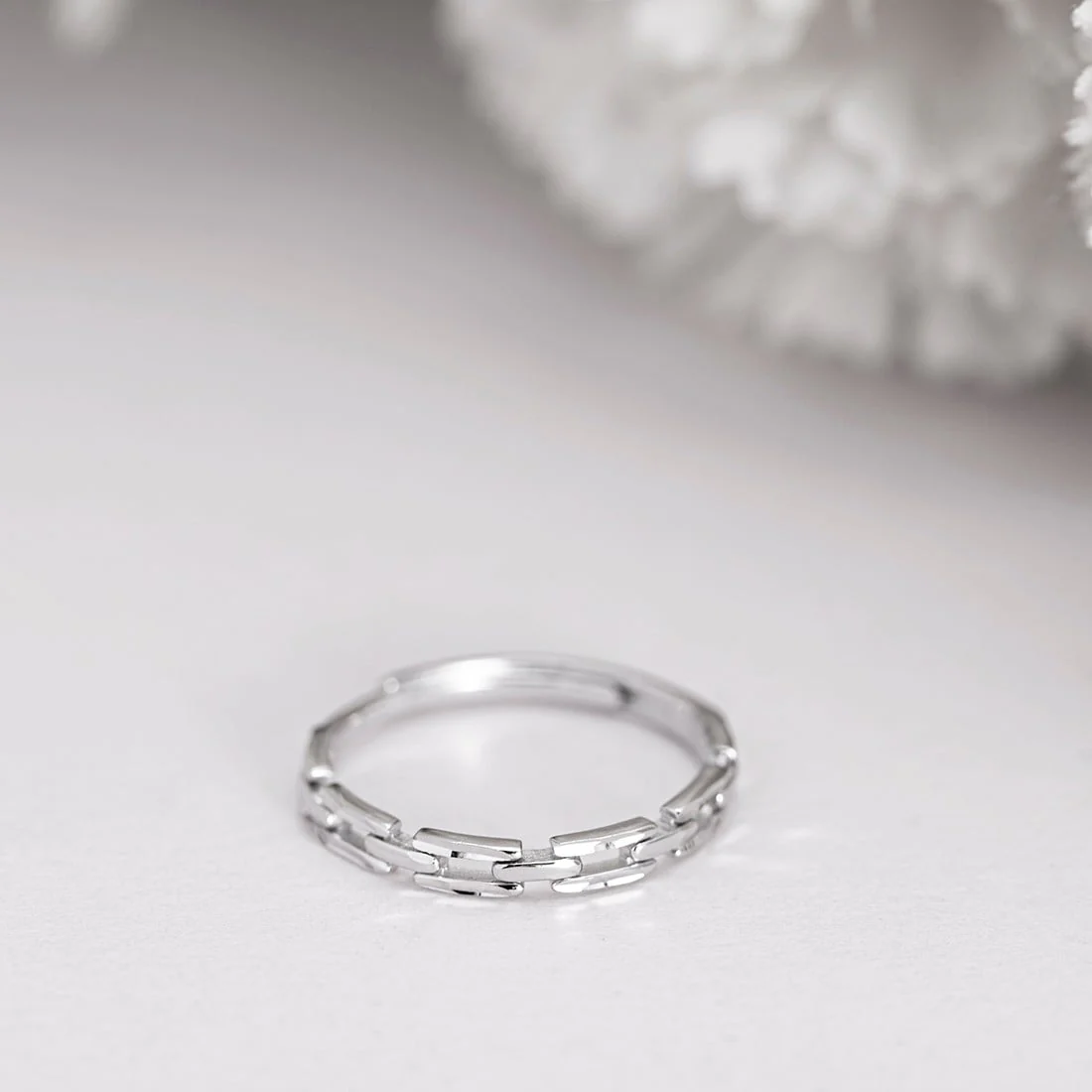 Chain 925 Sterling Silver Ring for Women (Adjustable) - Image 2