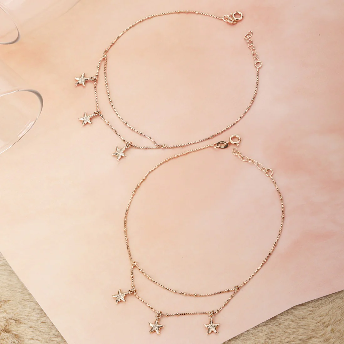 Enchanting Star 925 Silver Anklets - Image 2