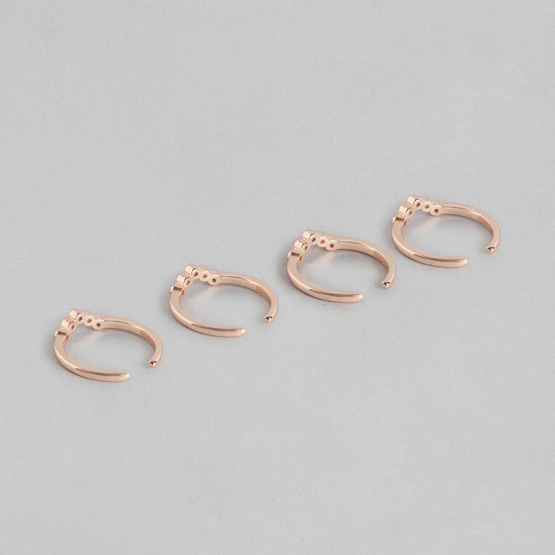 Dreamy Wishbone Rose Gold 925 Silver Toe Ring Combo - Image 6