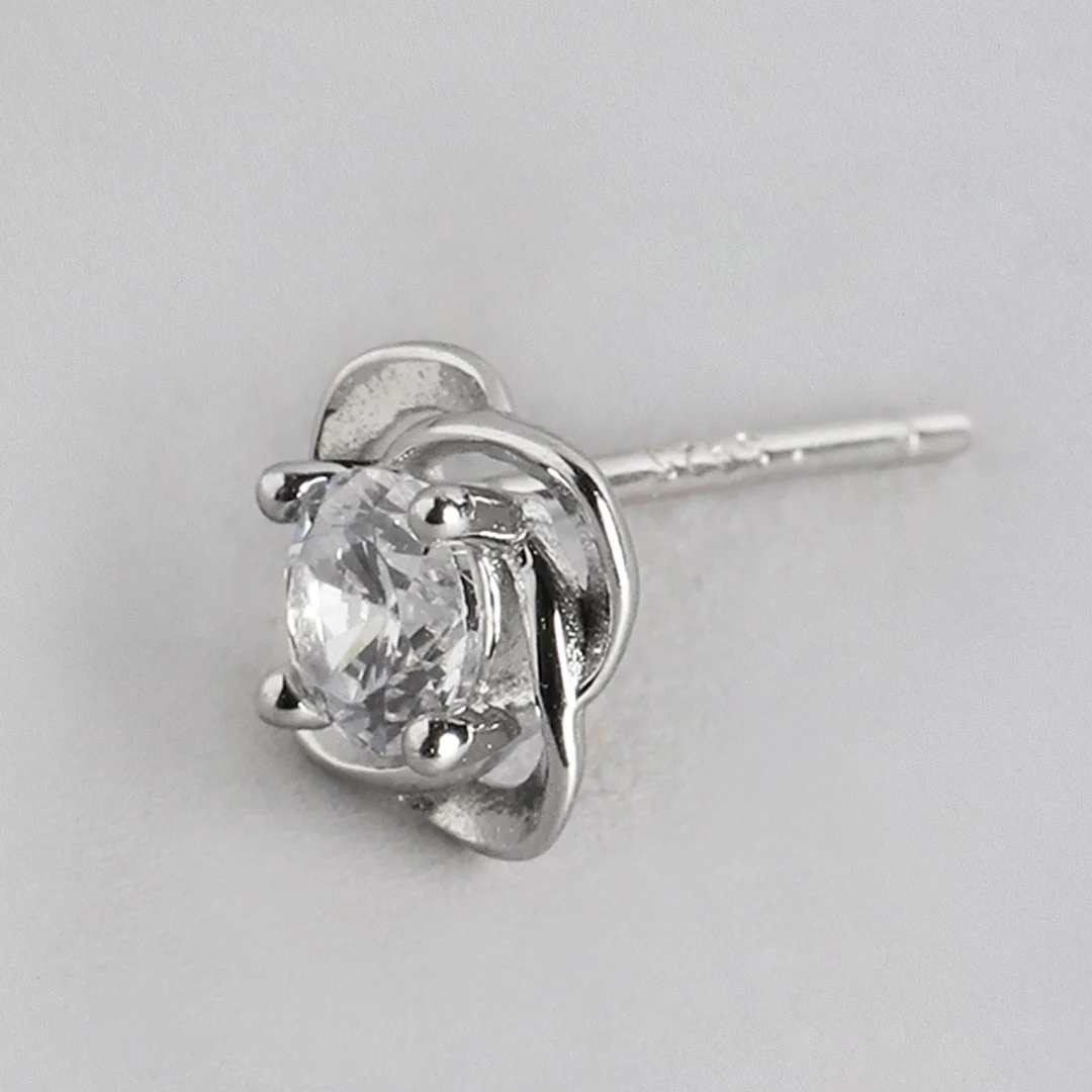Stunning Heart-Flower 925 Sterling Silver Stud Earring Combo - Image 6