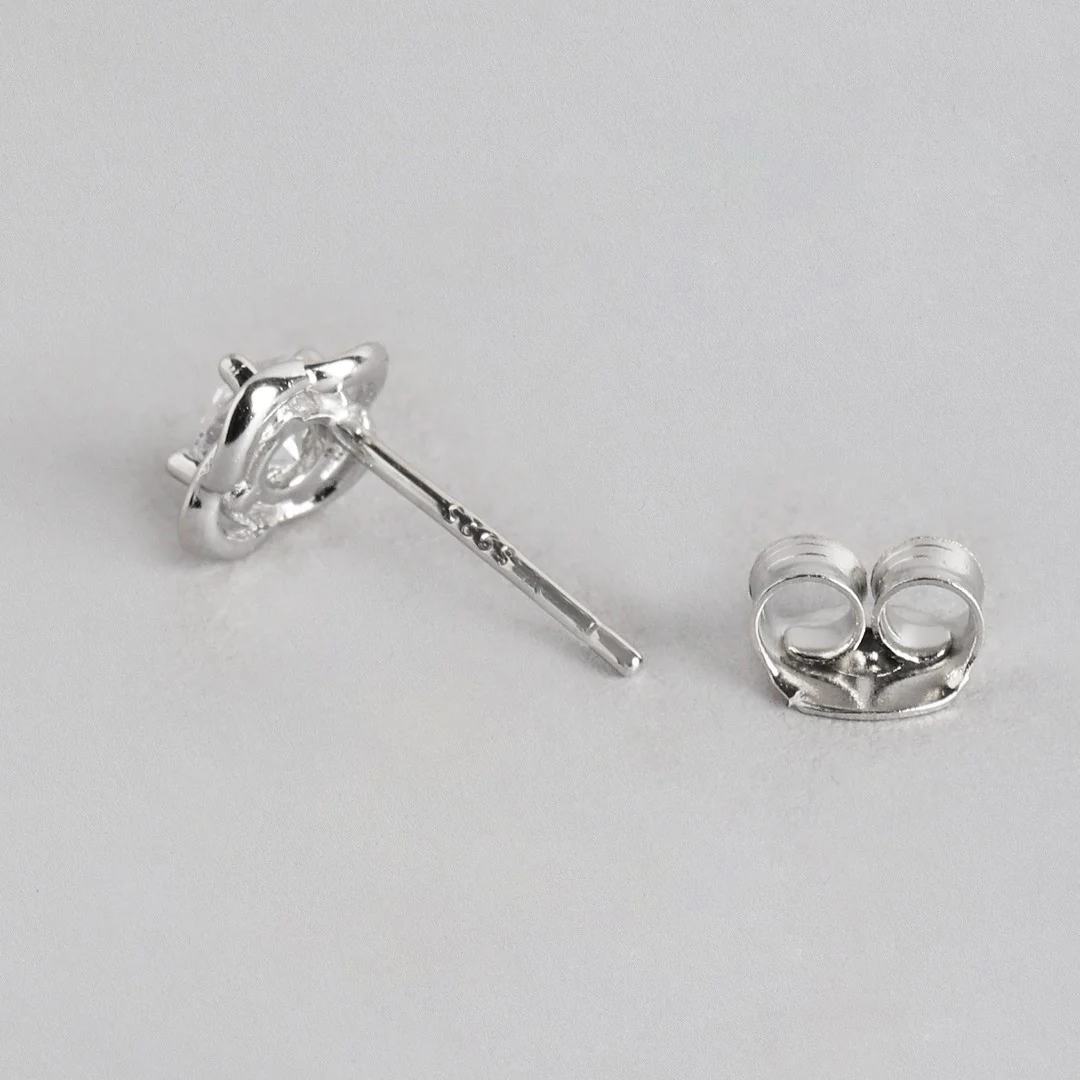 Stunning Heart-Flower 925 Sterling Silver Stud Earring Combo - Image 7