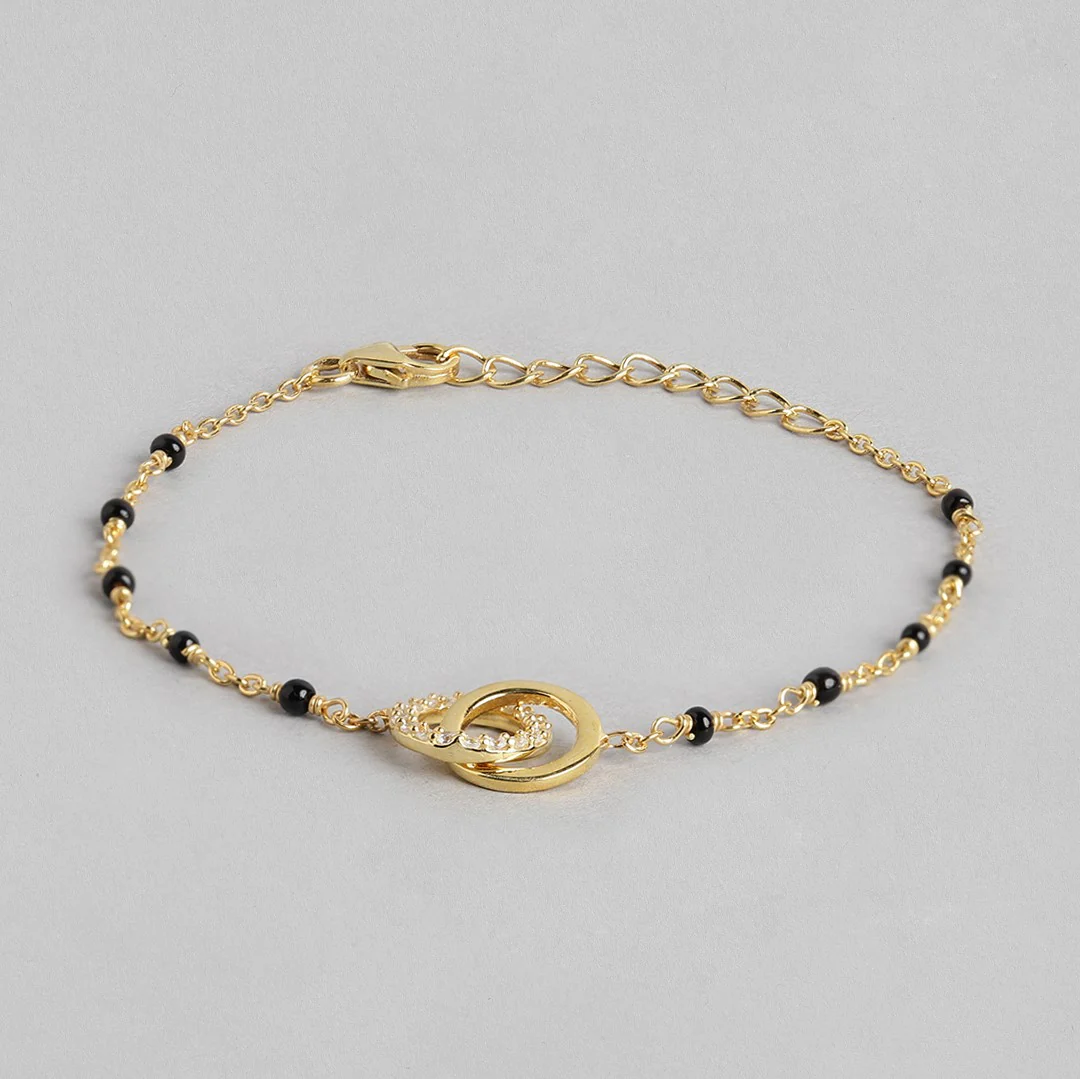 Beaded CZ 925 Silver Mangalsutra Bracelet - Image 3